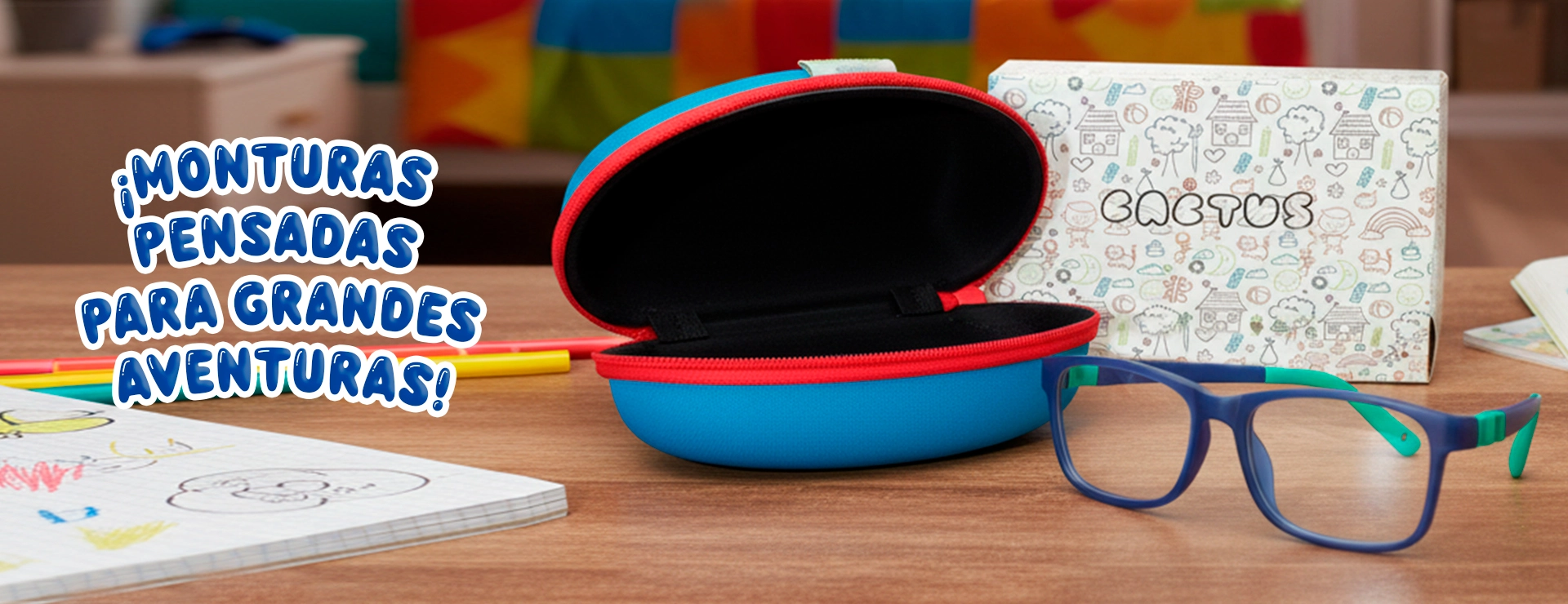 Monturas de acetato para niños con estuches con cierre horizontal