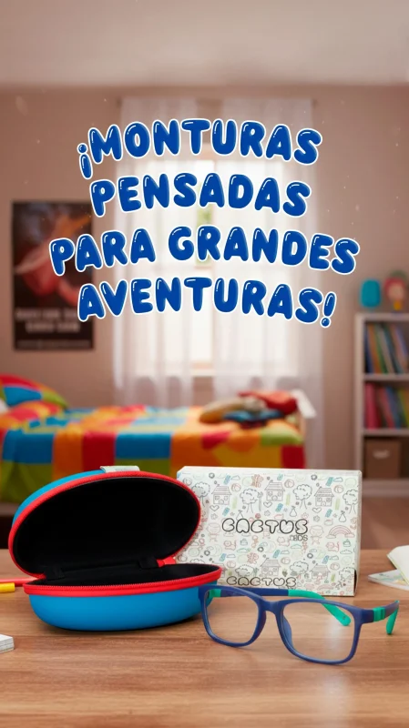 Monturas de acetato para niños con estuches con cierre horizontal